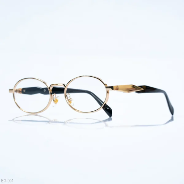 EG-001 - Vintage Gold Oval Frame Eyeglasses