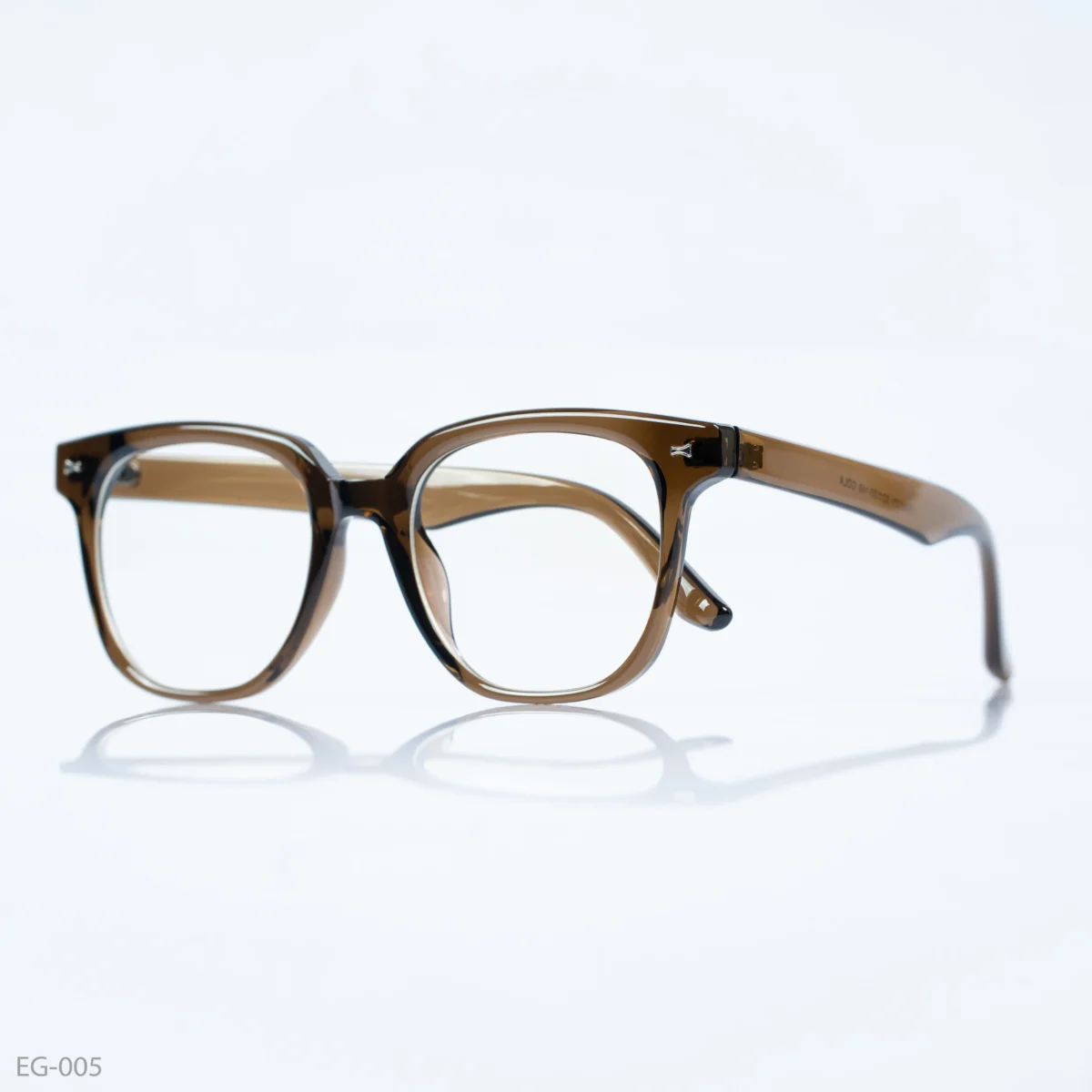 EG-005 - Subtle Brown Tint Wayfarer Frame Eyeglasses