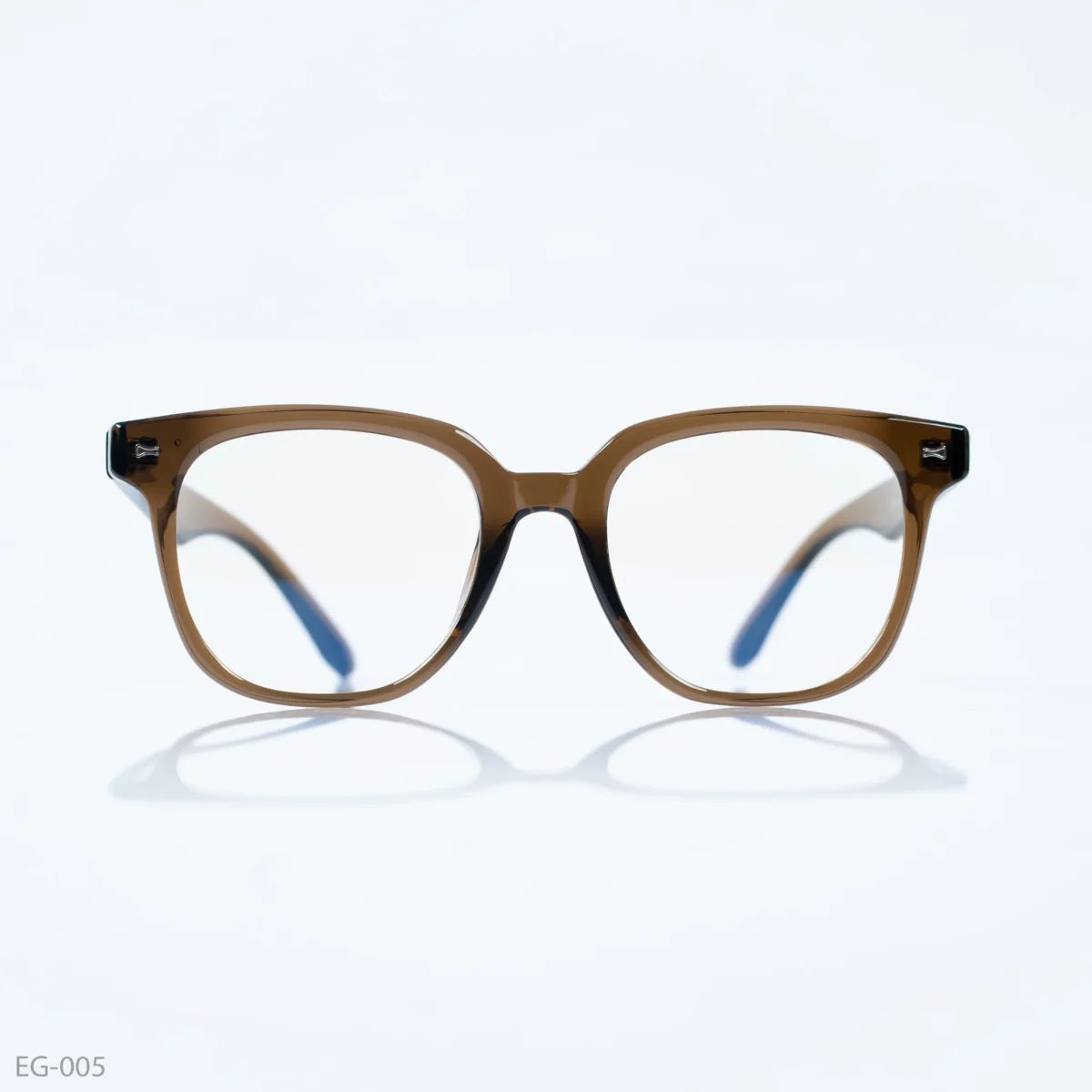 EG-005 - Subtle Brown Tint Wayfarer Frame Eyeglasses