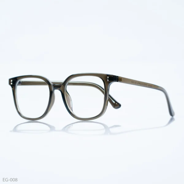 EG-008 - Smoky Translucent Green Wayfarer Eyeglasses