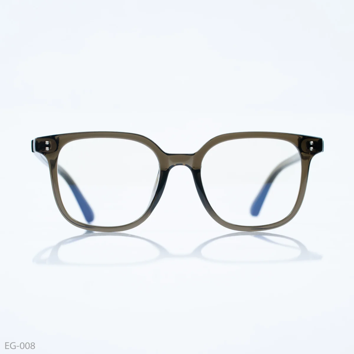 EG-008 - Smoky Translucent Green Wayfarer Eyeglasses