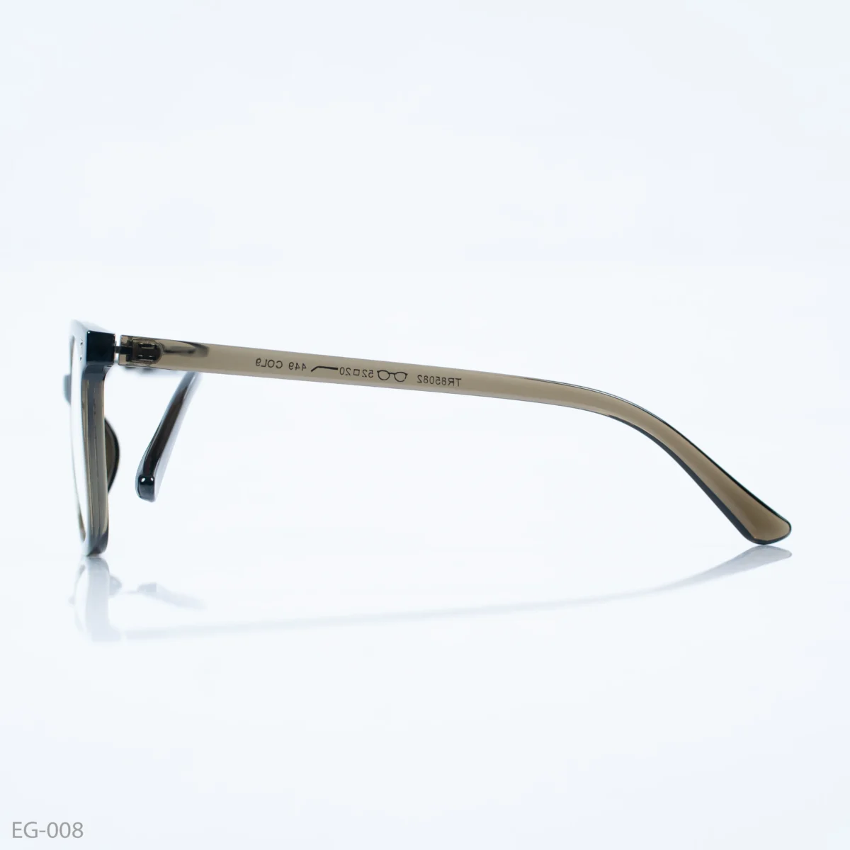 EG-008 - Smoky Translucent Green Wayfarer Eyeglasses