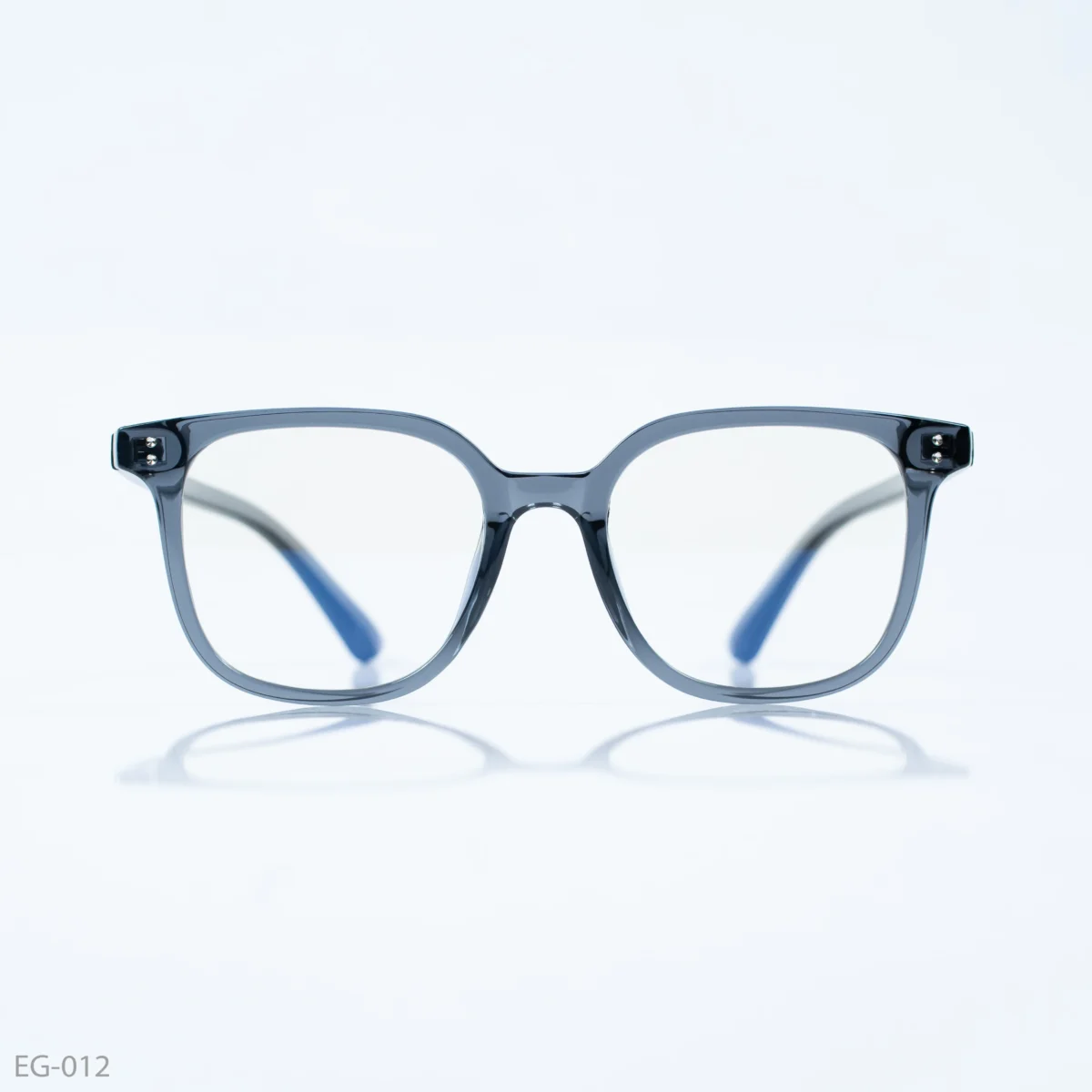 EG-012 - Contemporary Transparent Gray Wayfarer Frame Eyeglasses