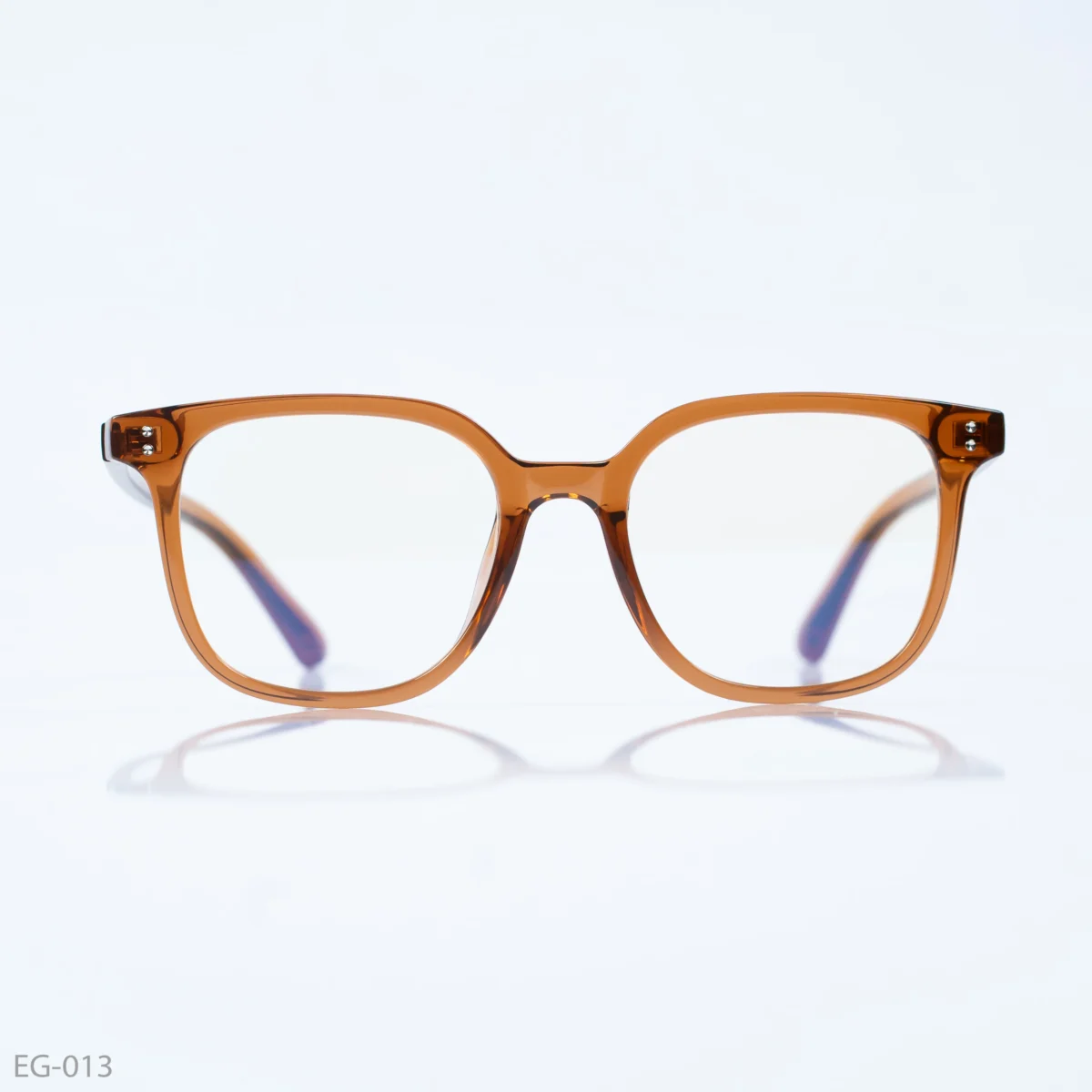 EG-013 - Classic Transparent Brown Full Frame Wayfarer Eyeglasses