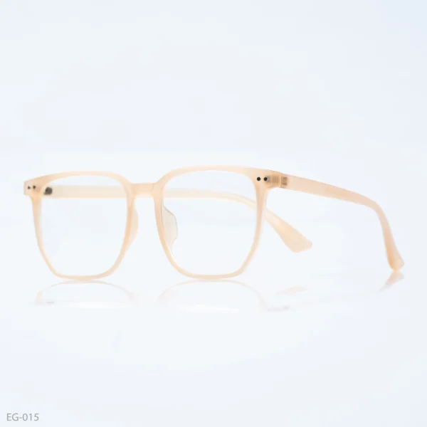 EG-015 - Elegant Light Beige Full Frame Wayfarer Eyeglasses