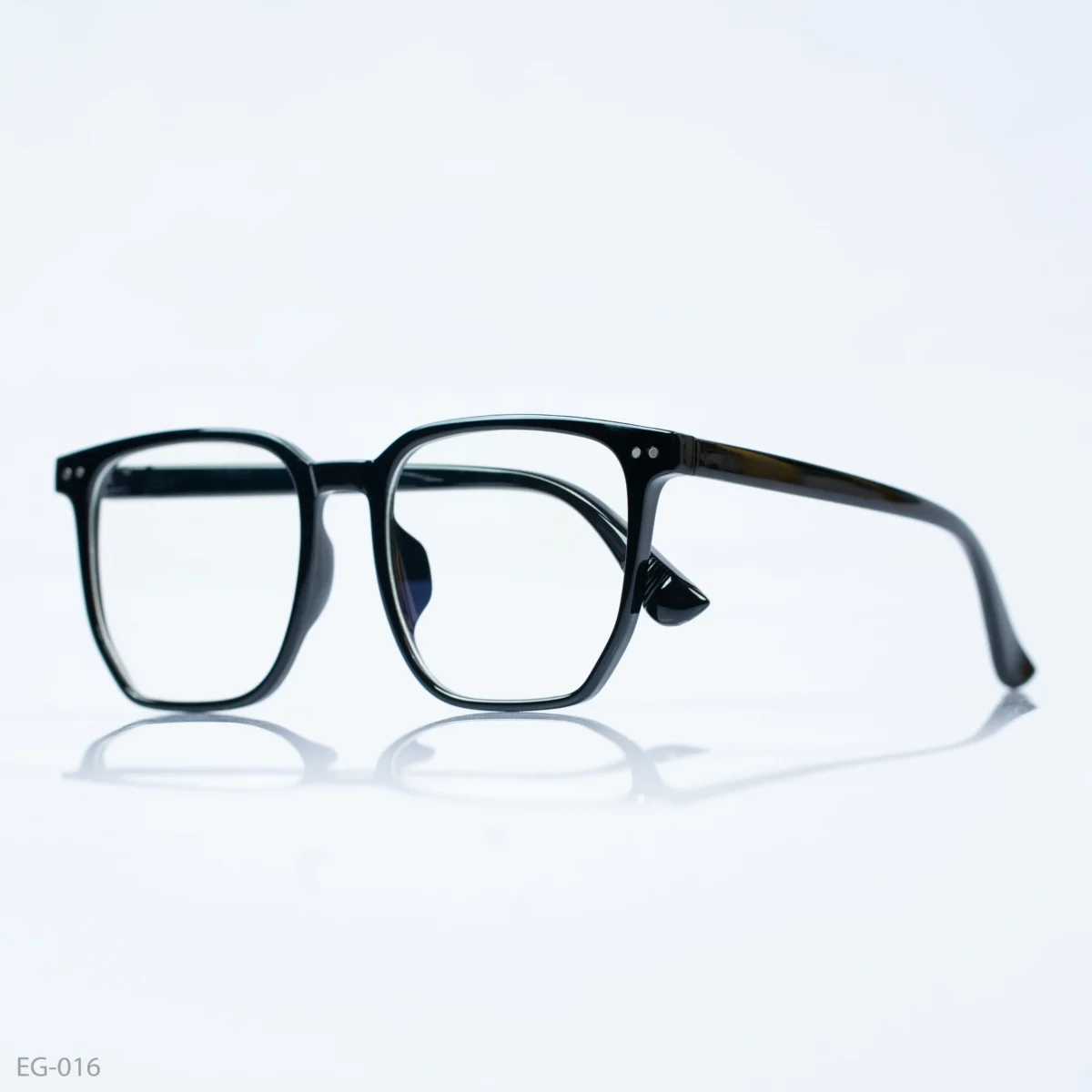 EG-016 - Sleek Glossy Black Full Frame Wayfarer Eyeglasses