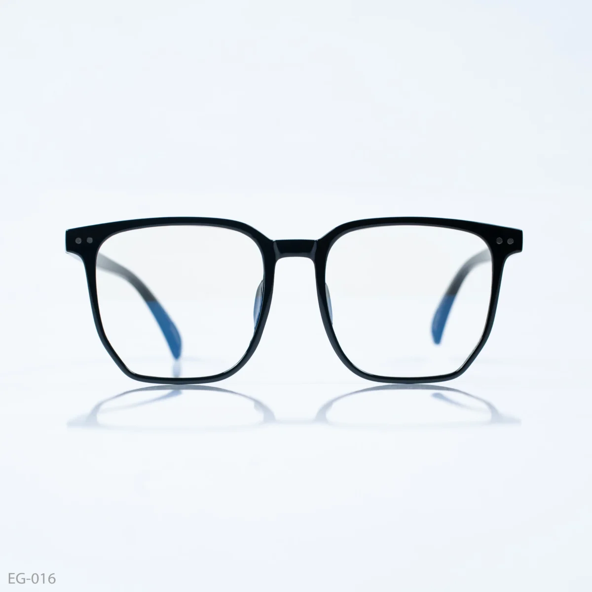 EG-016 - Sleek Glossy Black Full Frame Wayfarer Eyeglasses