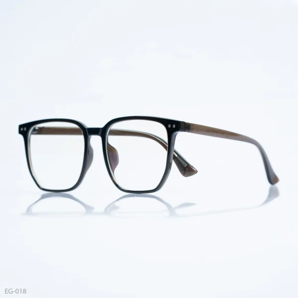 EG-018 - Bold Shiny Black & Brown Two Tone Wayfarer Eyeglasses