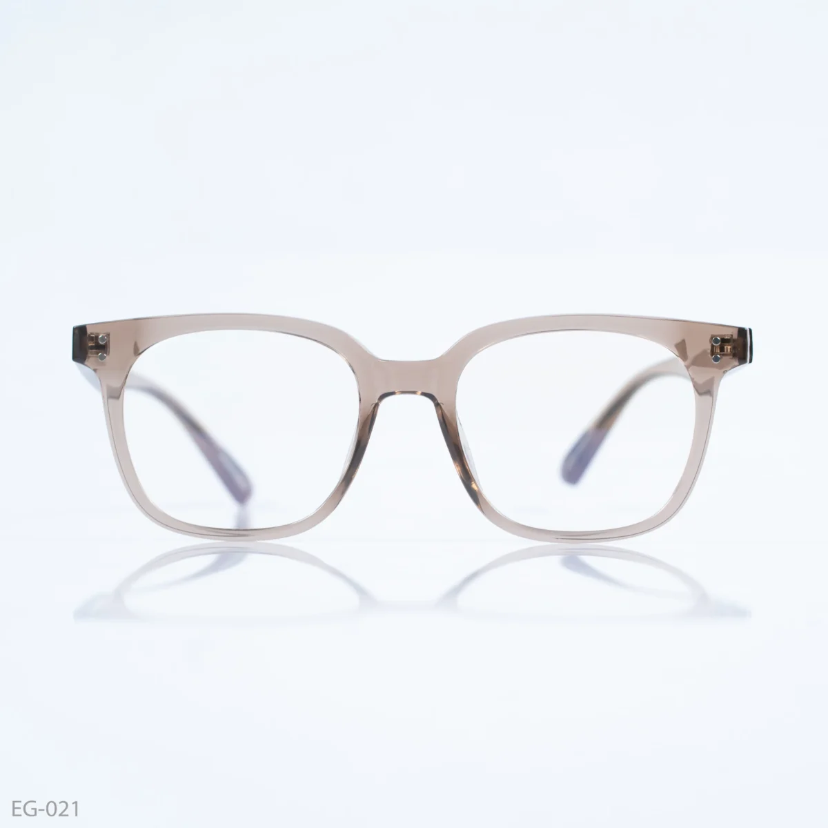 EG-021 - Subtle Minimalist Transparent Beige Full Frame Eyeglasses