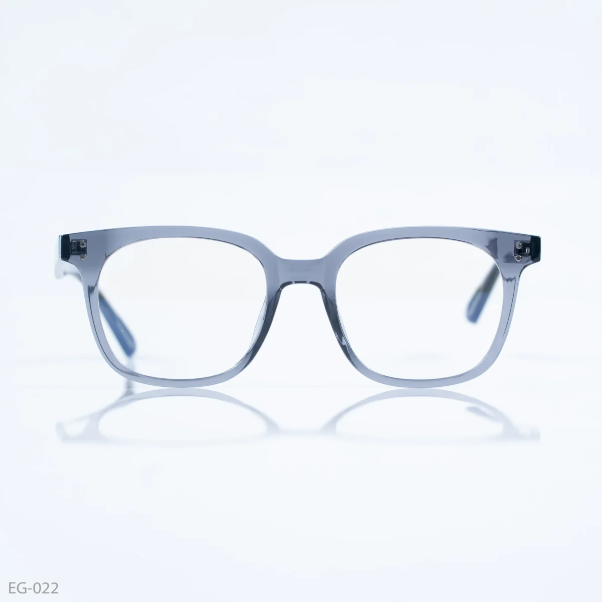 EG-022 - Contemporary Cool Tone Transparent Gray Full Frame Eyeglasses