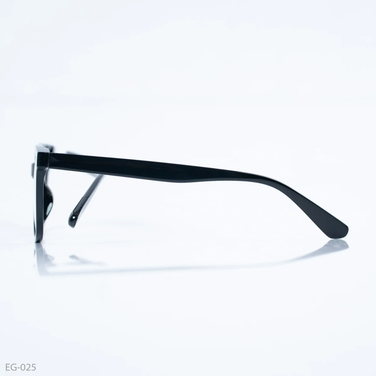 EG-025 - Classic Polished Black Full Frame Wayfarer Eyeglasses