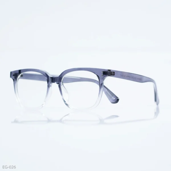 EG-026 - Modern Glossy Gray to Clear Gradient Eyeglasses