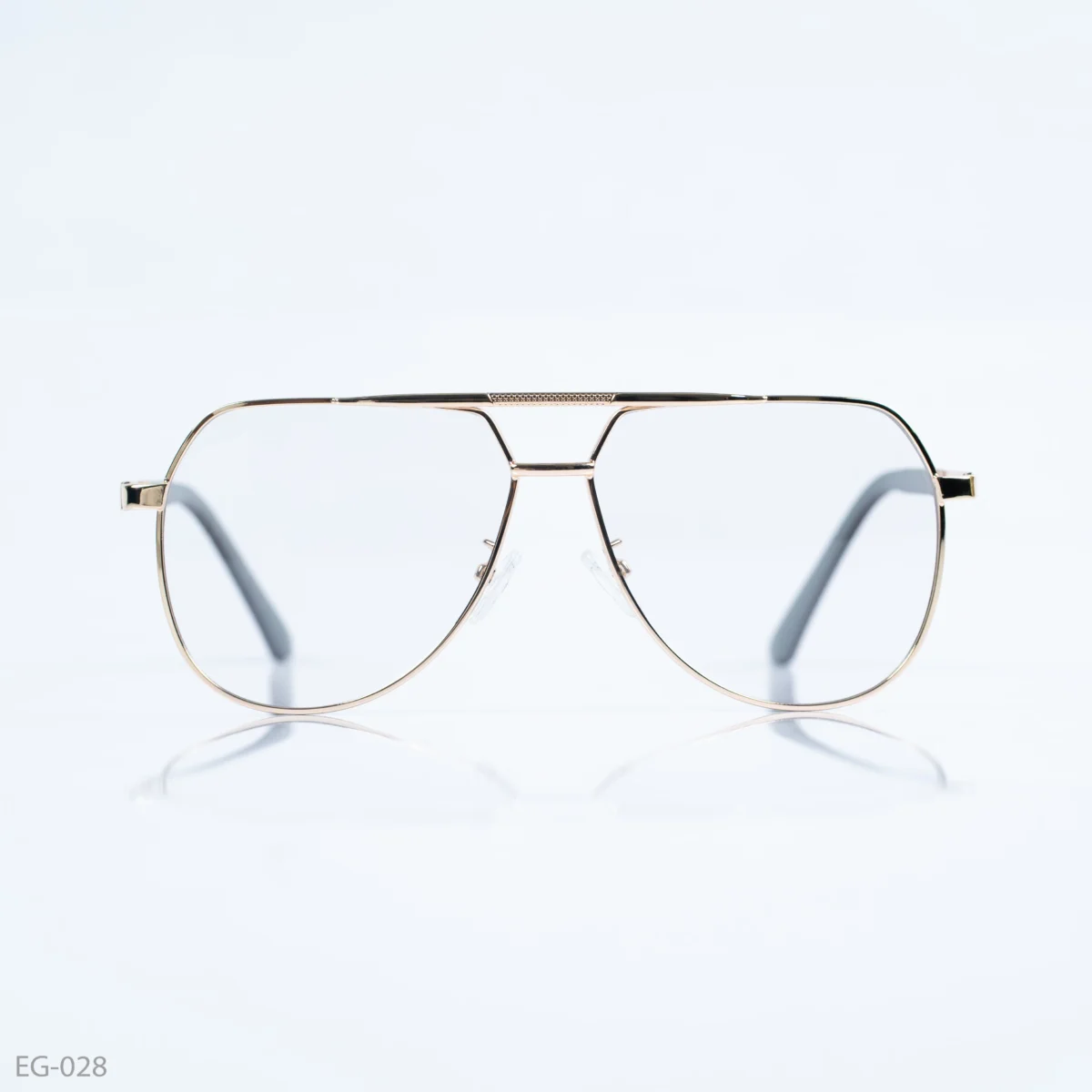 EG-028 - Stylish Double Bridge Gold Frame Aviator Frame Eyeglasses