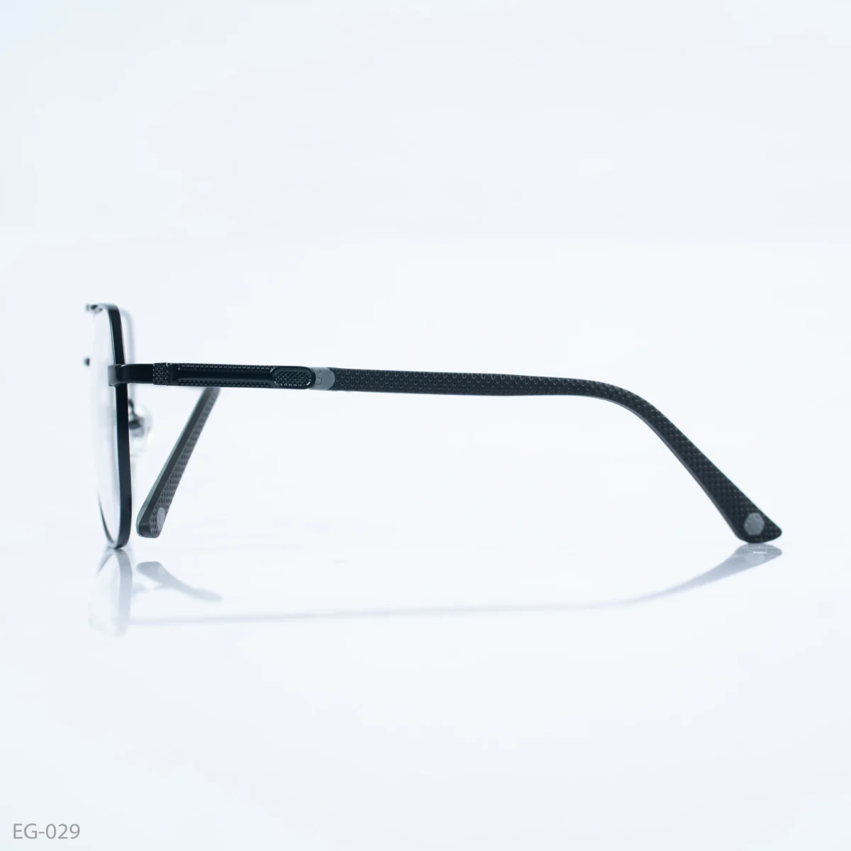 EG-029 - Sleek and Minimalist Double Bridge Matte Black Aviator Frame Eyeglasses