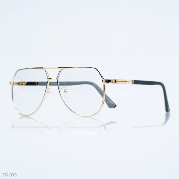EG-030 - Sleek and Minimalist Double Bridge Gold Aviator Frame Eyeglasses
