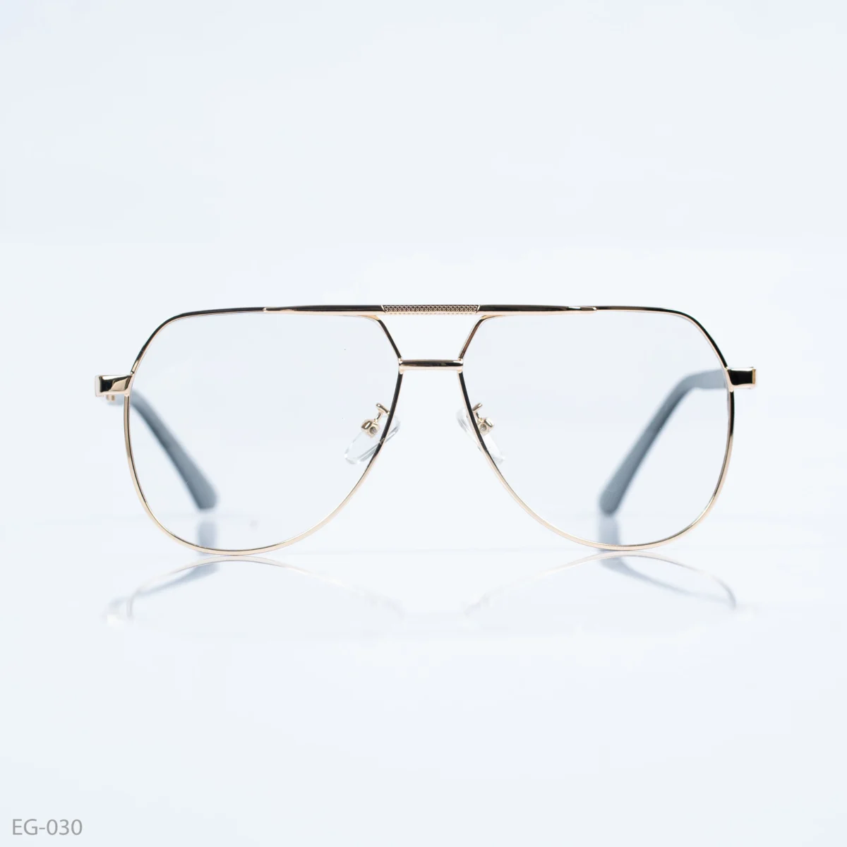 EG-030 - Sleek and Minimalist Double Bridge Gold Aviator Frame Eyeglasses