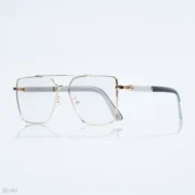EG-031 - Modern Double Bridge Gold Frame Geometric Eyeglasses