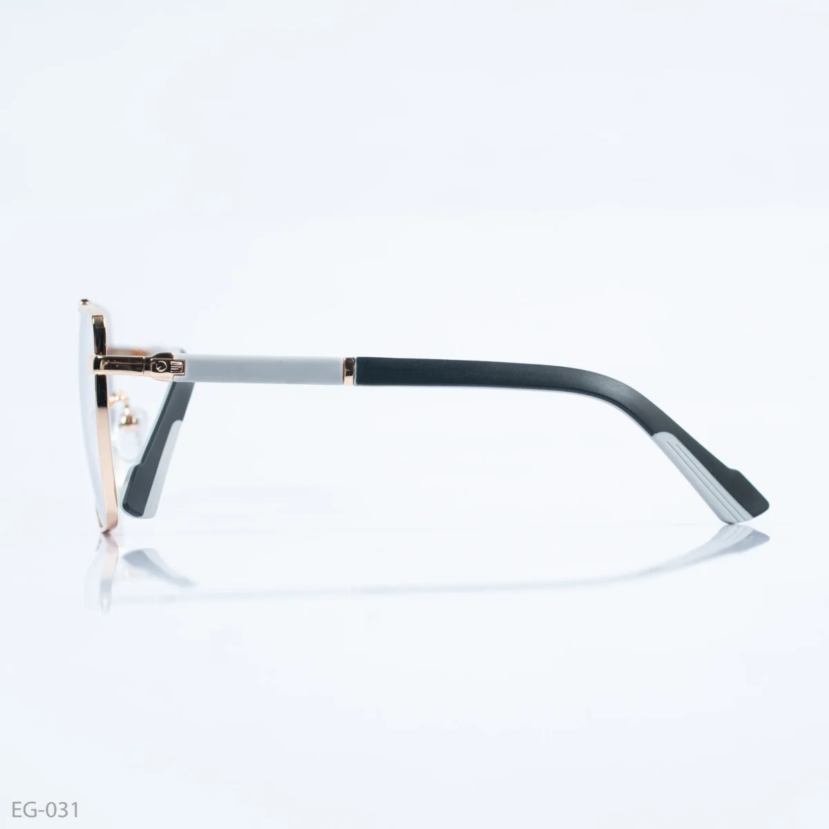 EG-031 - Modern Double Bridge Gold Frame Geometric Eyeglasses