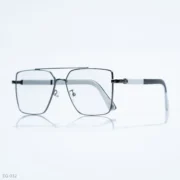 EG-032 - Modern Double Bridge Gunmetal Black Frame Geometric Eyeglasses