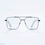 EG-032 - Modern Double Bridge Gunmetal Black Frame Geometric Eyeglasses