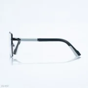 EG-032 - Modern Double Bridge Gunmetal Black Frame Geometric Eyeglasses