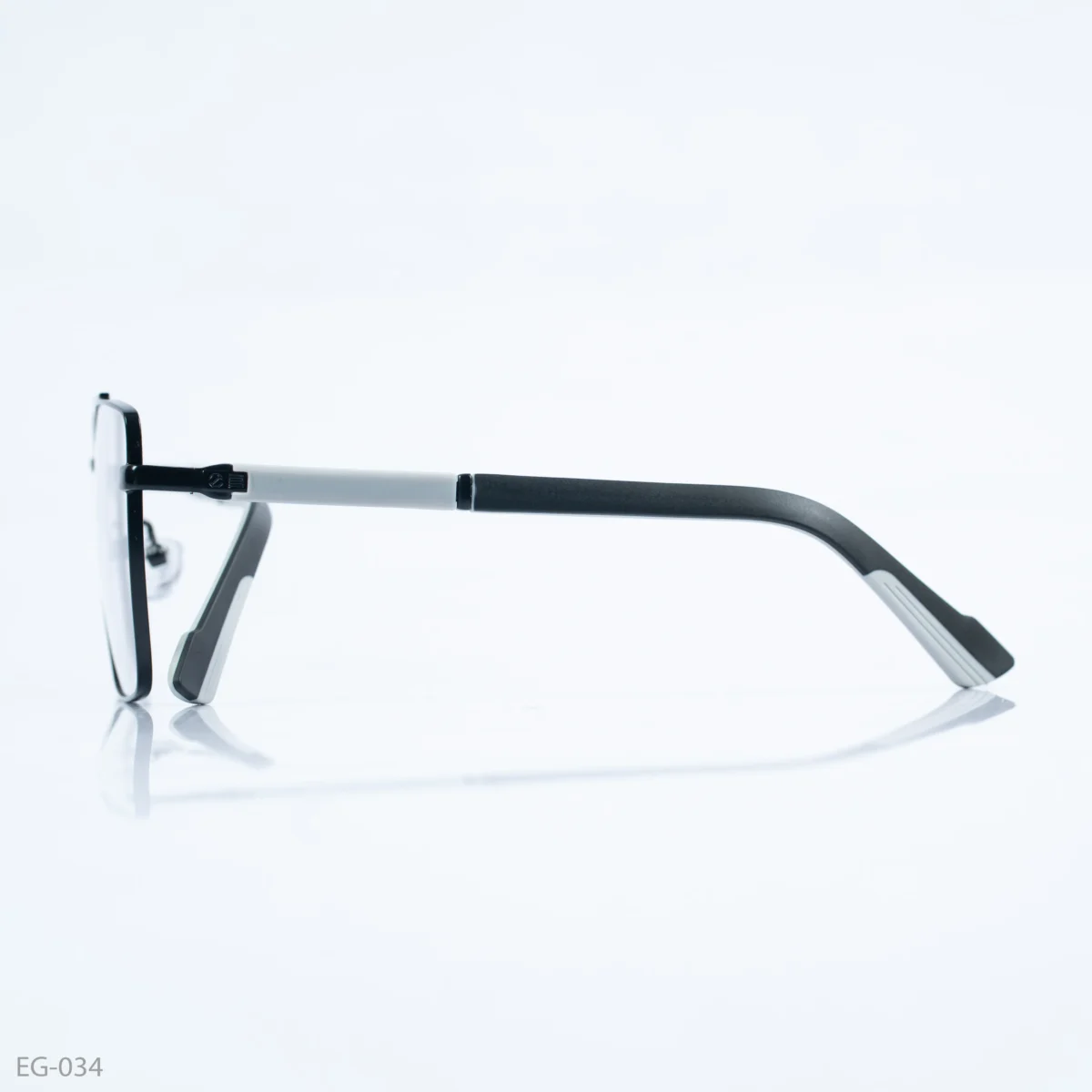 EG-034 - Modern Double Bridge Black Frame Geometric Eyeglasses