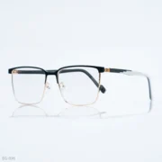 EG-036 - Classic Two-Tone Black & Gold Half-Rim Eyeglasses