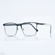EG-037 - Classic Two-Tone Black & Gray Half-Rim Eyeglasses