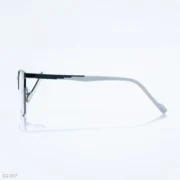 EG-037 - Classic Two-Tone Black & Gray Half-Rim Eyeglasses