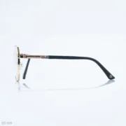 EG-039 - Contemporary Double Bridge Gold Frame Geometric Eyeglasses With Black Temple
