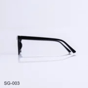 SG-003 - Full Rim Classic Glossy Black Rectangle Frame Sunglasses