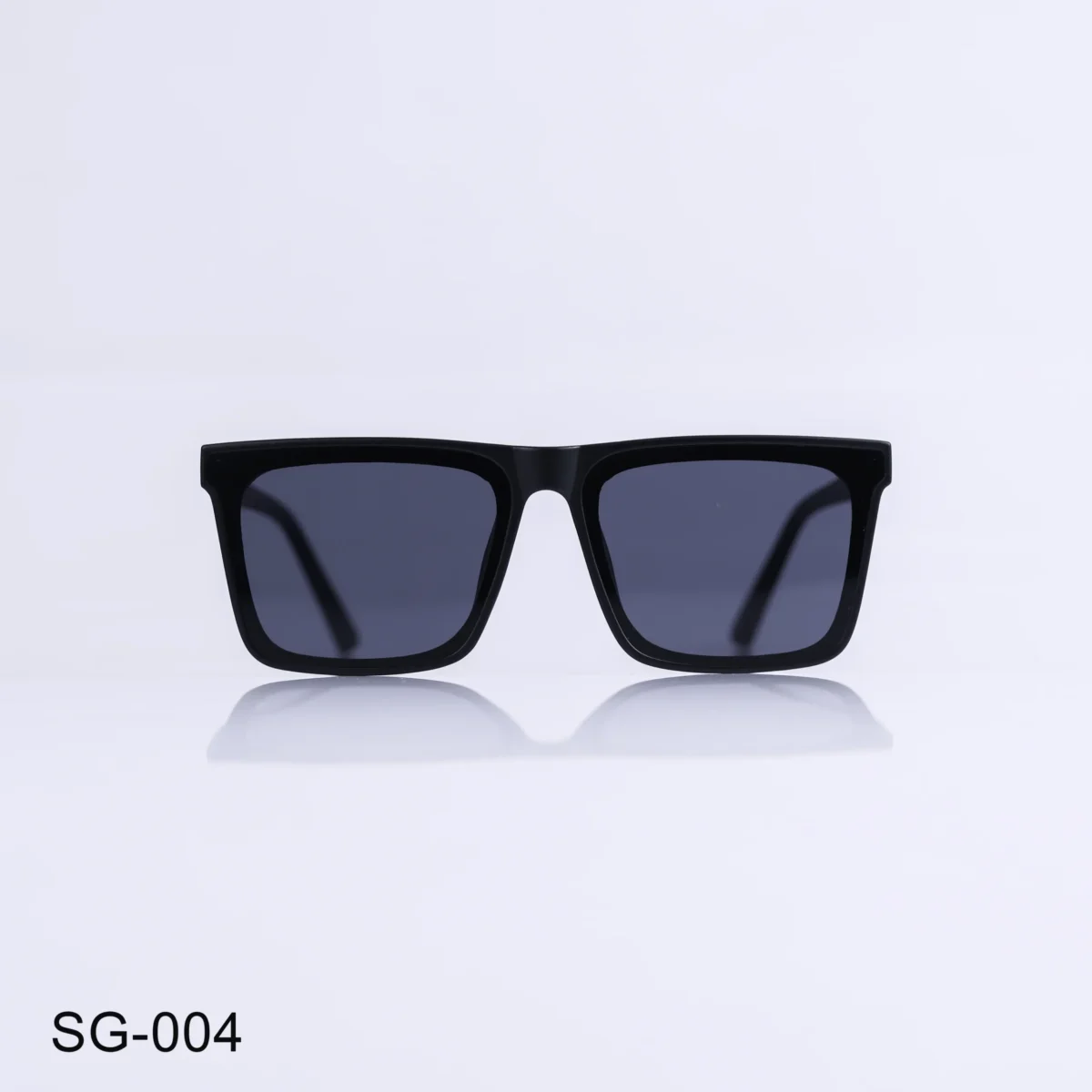 SG-004 - Rectangle Frame Modern Matte Black Sunglasses