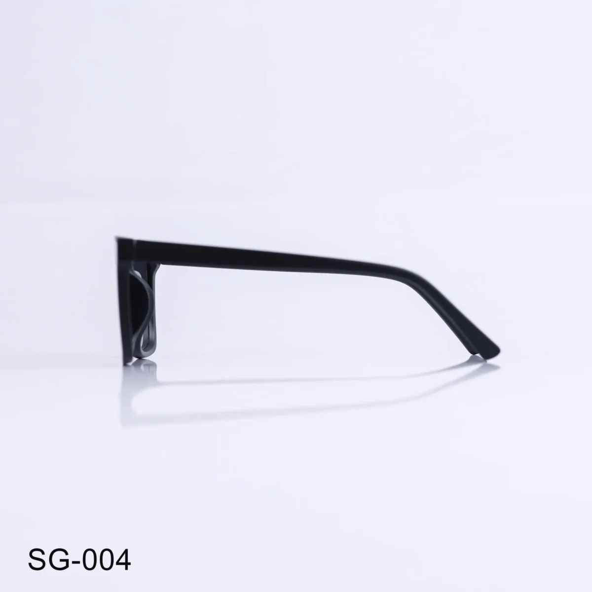 SG-004 - Rectangle Frame Modern Matte Black Sunglasses