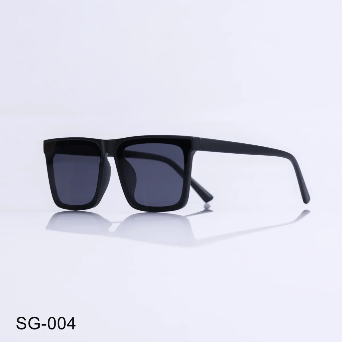 SG-004 - Rectangle Frame Modern Matte Black Sunglasses