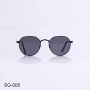 SG-005 - Trendy Black Metal Frame Round Sunglasses