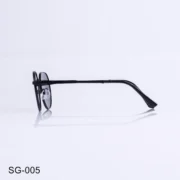 SG-005 - Trendy Black Metal Frame Round Sunglasses