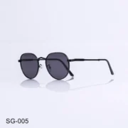 SG-005 - Trendy Black Metal Frame Round Sunglasses