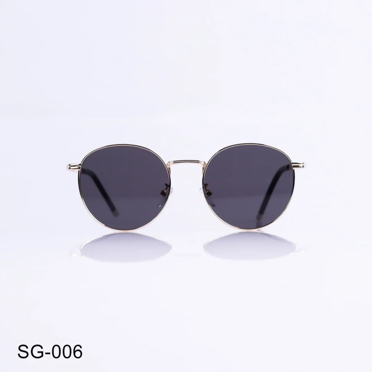 SG-006 - Trendy Golden Metal Frame Round Sunglasses