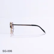 SG-006 - Trendy Golden Metal Frame Round Sunglasses