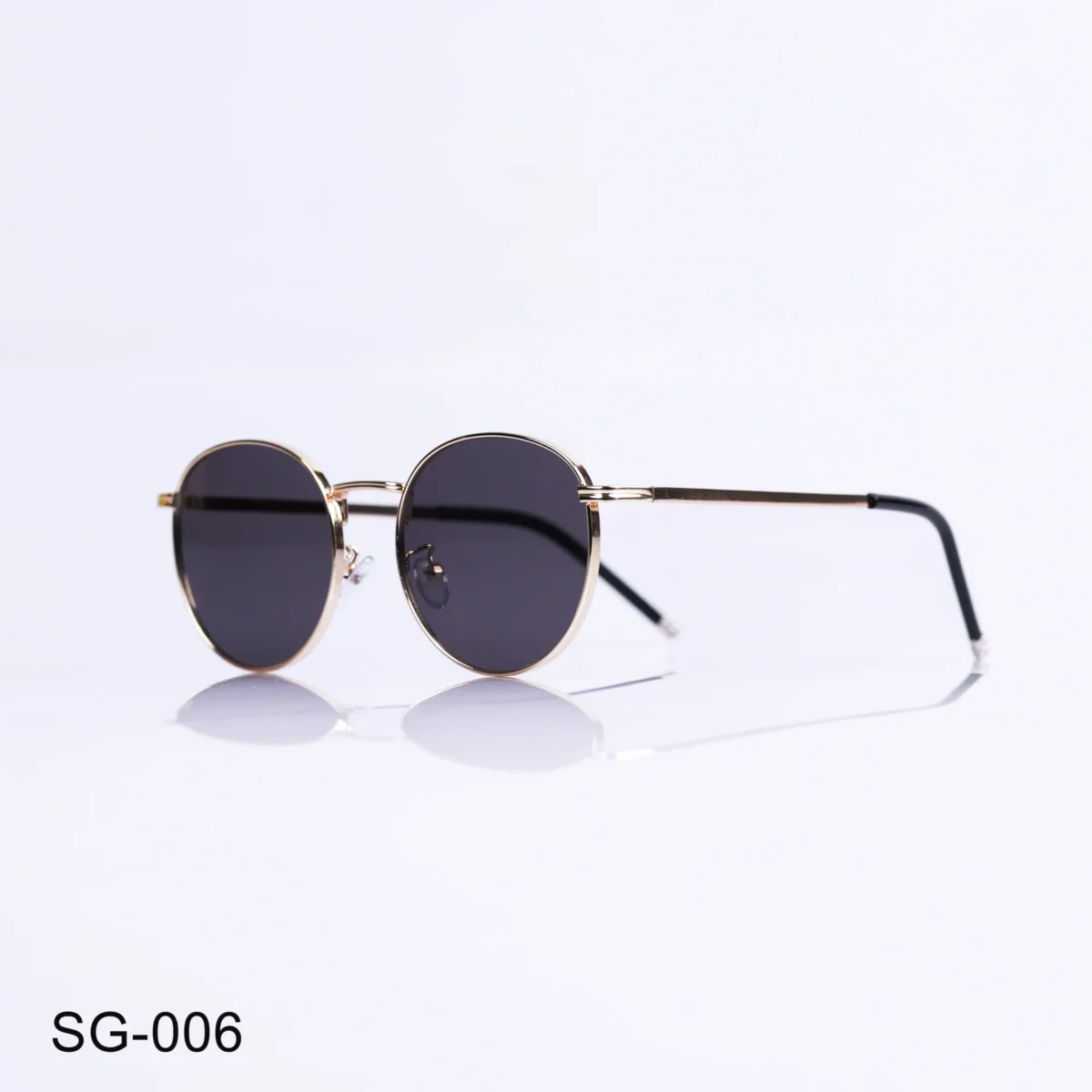 SG-006 - Trendy Golden Metal Frame Round Sunglasses