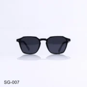 SG-007 - Retro Look Black Sunglasses with Wooden Temples