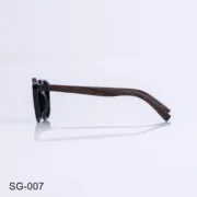 SG-007 - Retro Look Black Sunglasses with Wooden Temples