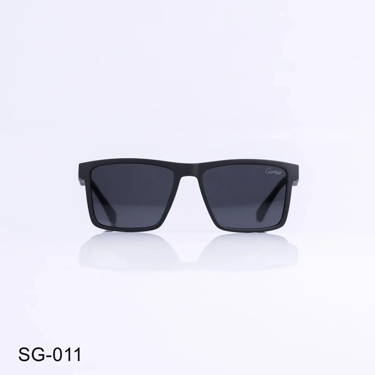 SG-011 - Classic Matte Black Frame Rectangle Sunglasses