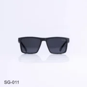 SG-011 - Classic Matte Black Frame Rectangle Sunglasses