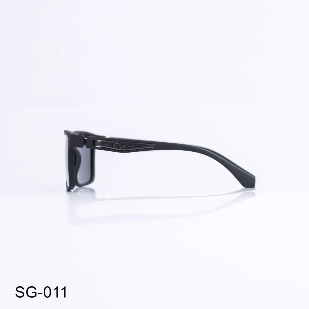 SG-011 - Classic Matte Black Frame Rectangle Sunglasses