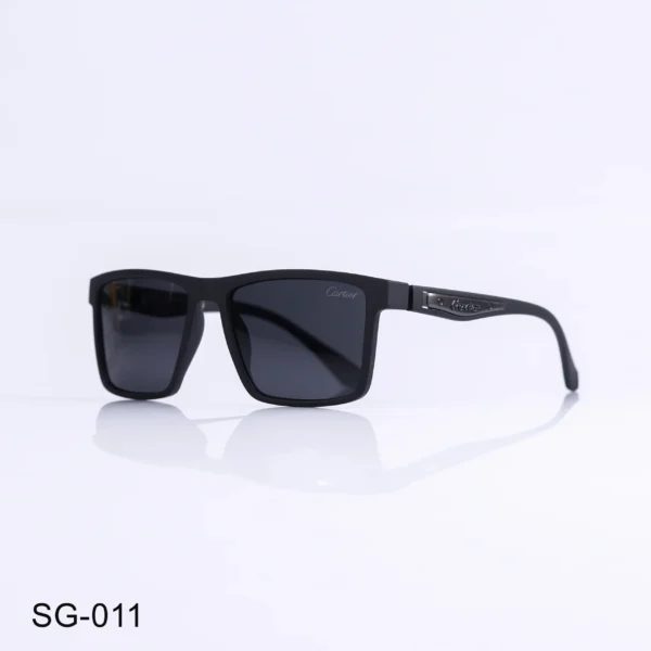 SG-011 - Classic Matte Black Frame Rectangle Sunglasses