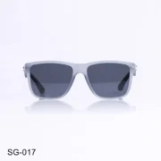 SG-017 - Bold Rectangle Sunglasses Gray Frame with Stylish Metal Detailing