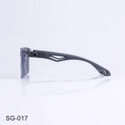 SG-017 - Bold Rectangle Sunglasses Gray Frame with Stylish Metal Detailing