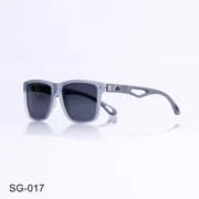 SG-017 - Bold Rectangle Sunglasses Gray Frame with Stylish Metal Detailing