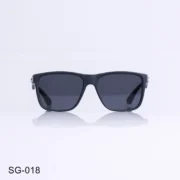 SG-018 - Bold Rectangle Sunglasses Matte Blue Frame with Stylish Metal Detailing